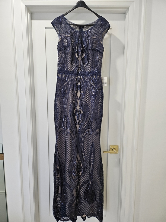 Dresses & Skirts - Elegant Navy Sequin Evening Gown - Women's Dress